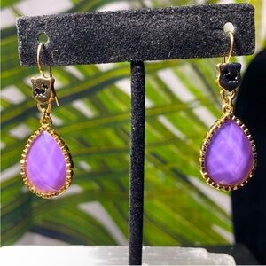 Vintage Purple Scottish Terrier Earrings